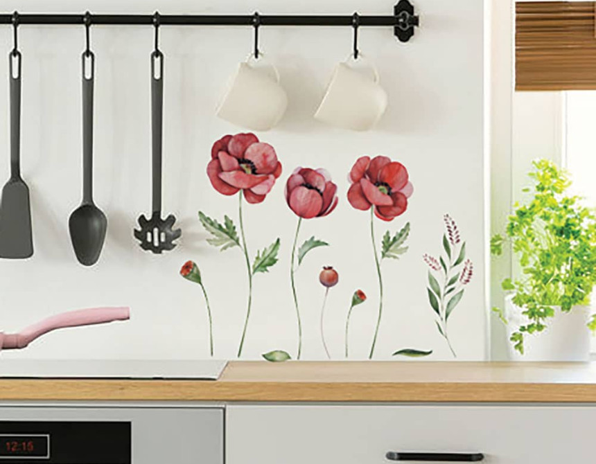 Poppies αυτοκόλλητα τοίχου βινυλίου (59180)