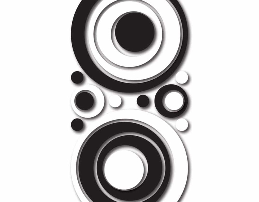 Black & White Circles αφρώδη αυτοκόλλητα τοίχου S (59508)