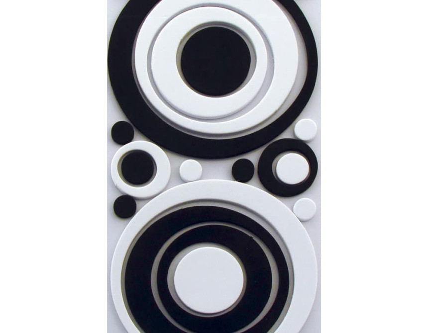 Black & White Circles αφρώδη αυτοκόλλητα τοίχου S (59508)