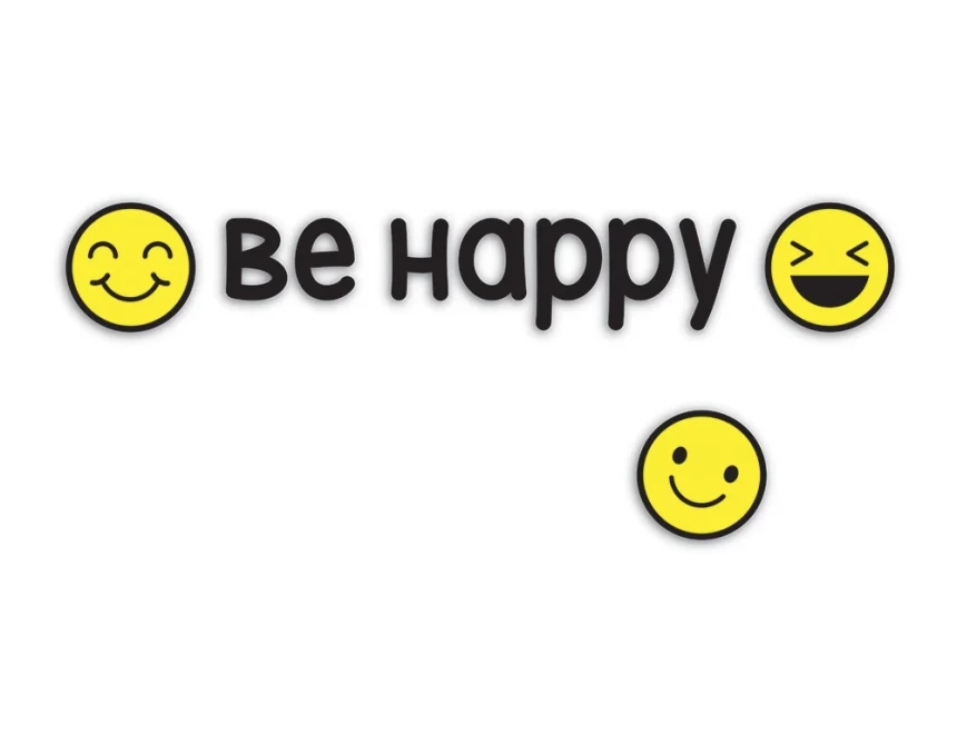 Be Happy αυτοκόλλητα τοίχου βινυλίου S (59518)