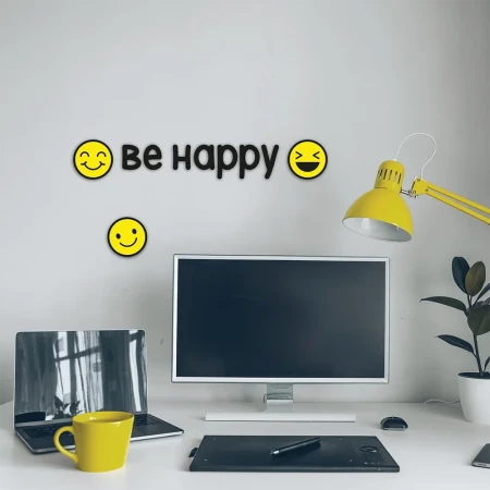 Be Happy αυτοκόλλητα τοίχου βινυλίου S (59518)