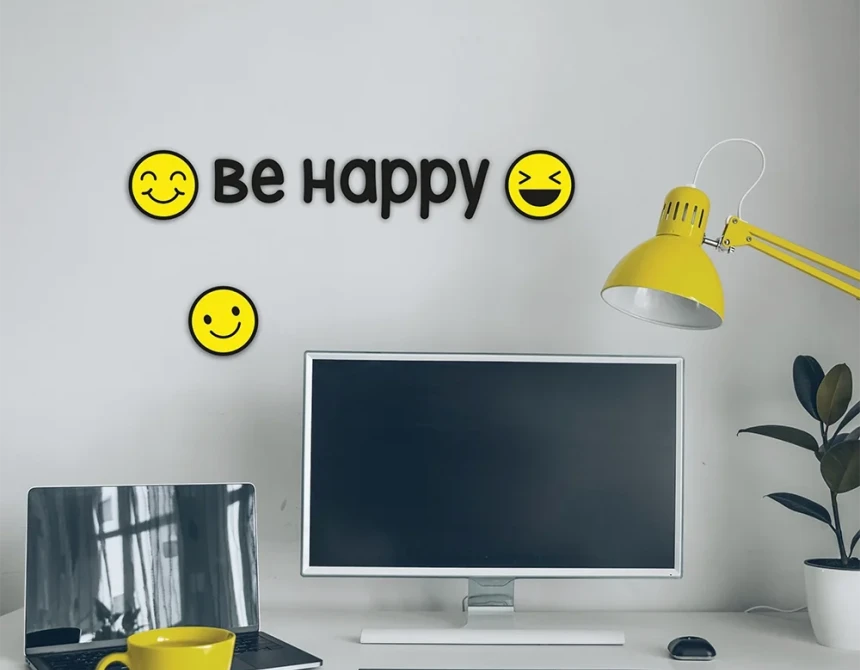 Be Happy αυτοκόλλητα τοίχου βινυλίου S (59518)