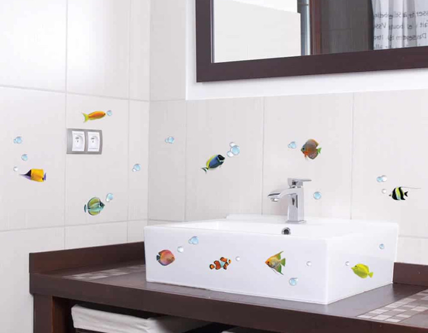Colourful Fishes αυτοκόλλητα τοίχου βινυλίου (59604)