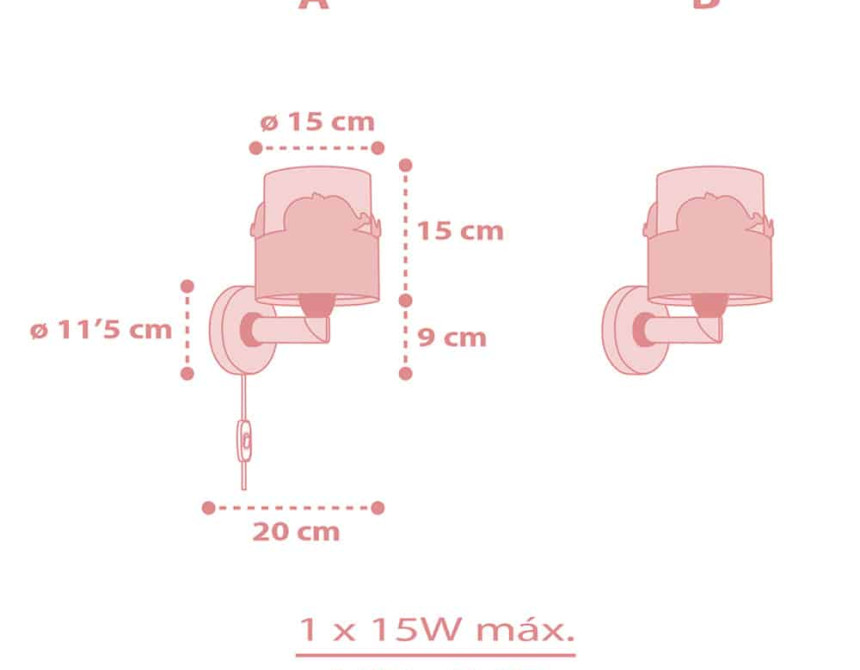 Whale Dreams Pink απλίκα τοίχου (61179S)