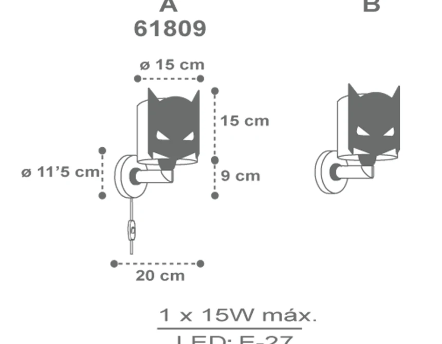 Dark Hero απλίκα τοίχου (61809)