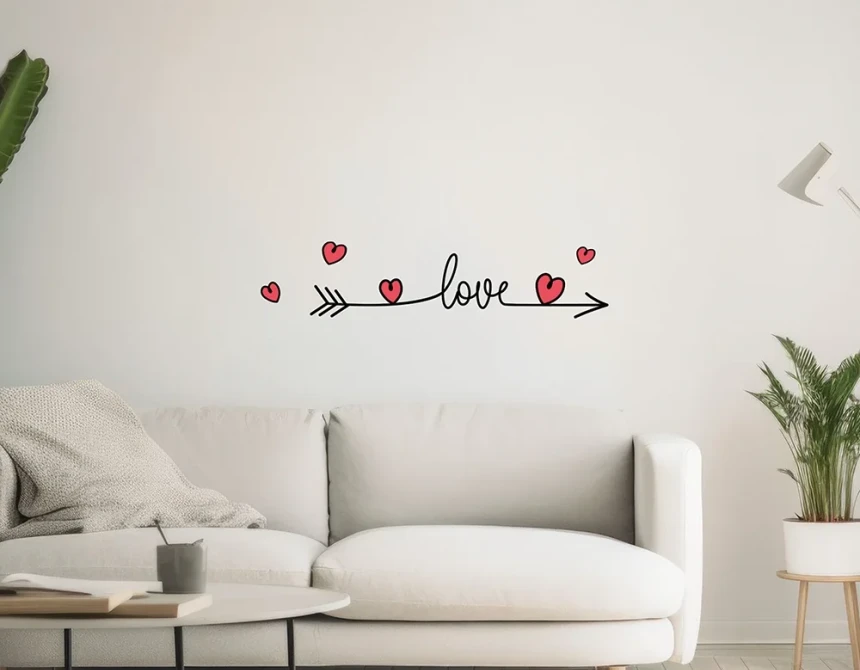 Love αυτοκόλλητα τοίχου βινυλίου S (62054)