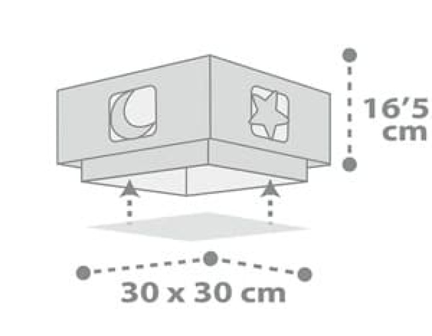 Moonlight Gray παιδική πλαφονιέρα οροφής (63236ME)