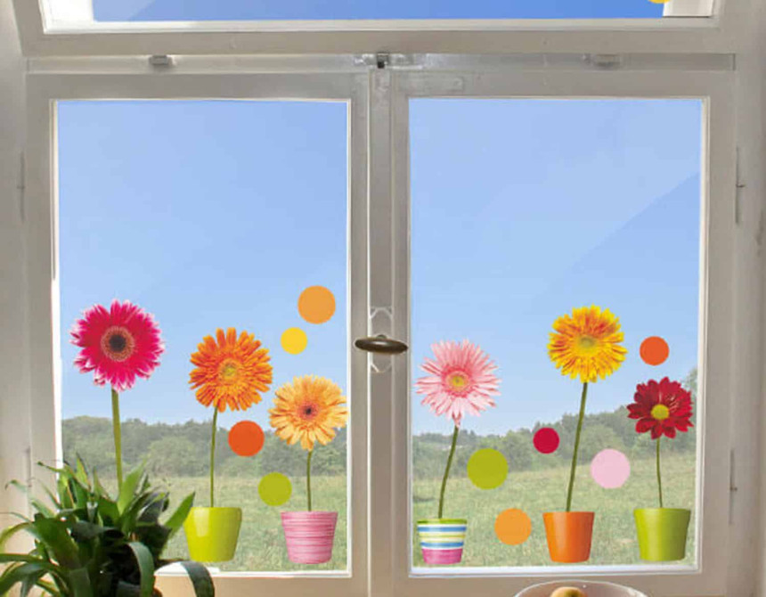 Gerberas αυτοκόλλητα βινυλίου για τζάμι M (64003)