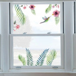 Tropical Flowers αυτοκόλλητα βινυλίου για τζάμι (64017)