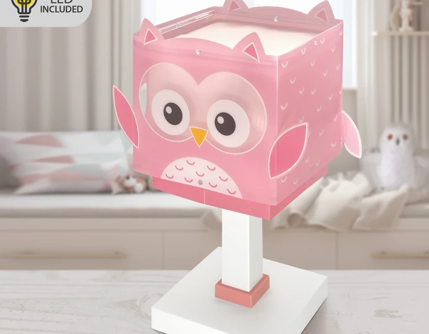 Little Pink Owl παιδικό φωτιστικό κομοδίνου (64481Ν)