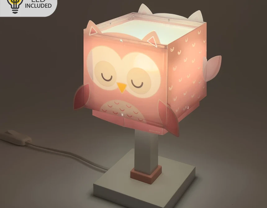 Little Pink Owl παιδικό φωτιστικό κομοδίνου (64481Ν)