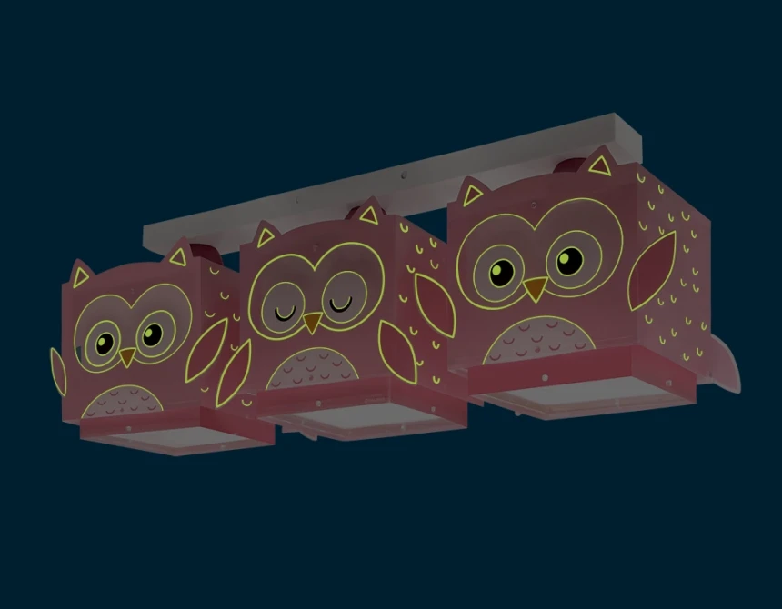 Little Pink Owl τρίφωτο οροφής (64483)
