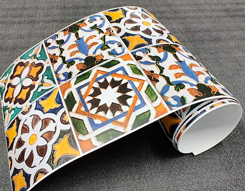 Green Tiles μπορντούρα προστασίας τοίχων κουζίνας (67113)