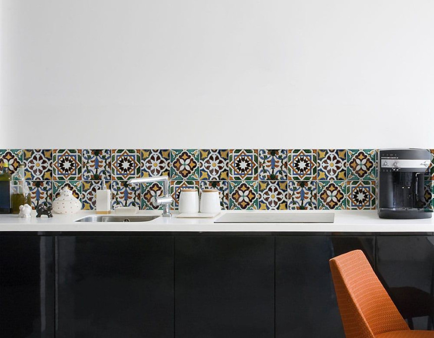 Green Tiles μπορντούρα προστασίας τοίχων κουζίνας (67113)