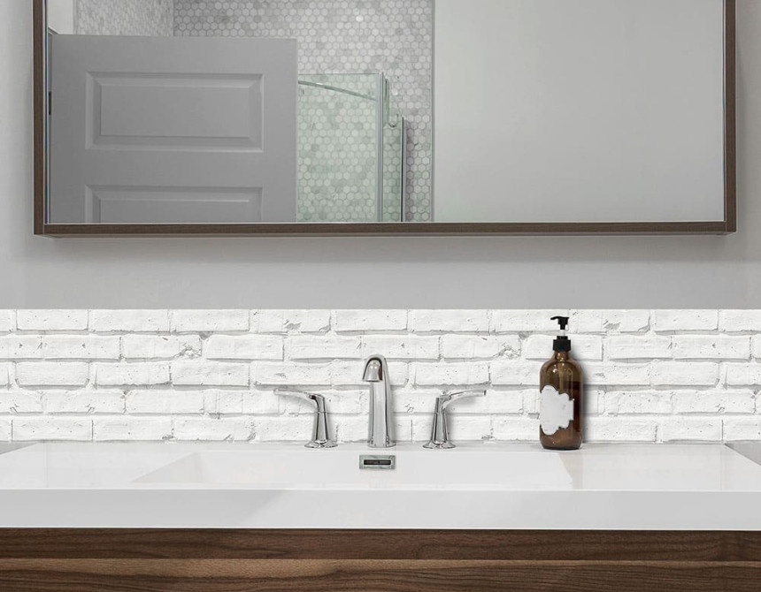 White Bricks μπορντούρα προστασίας τοίχων κουζίνας (67115)