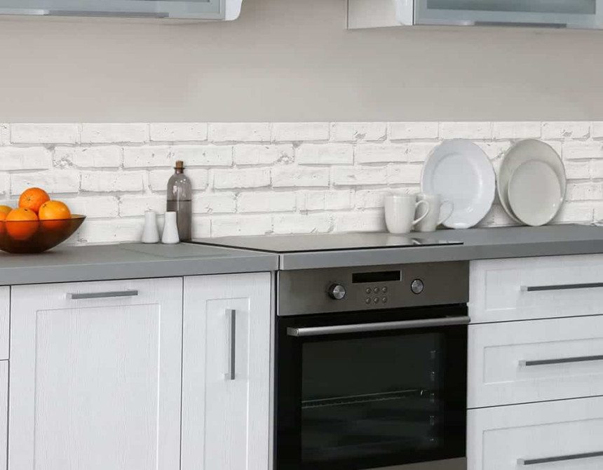 White Bricks μπορντούρα προστασίας τοίχων κουζίνας (67115)