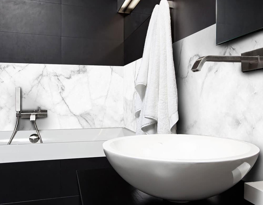 White Marble μπορντούρα προστασίας τοίχων κουζίνας (67118)