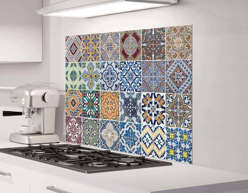 Azulejos L πλάτη προστασίας τοίχου εστιών κουζίνας (67202)