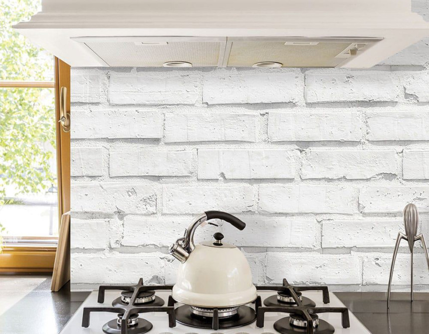 White Bricks πλάτη προστασίας τοίχων κουζίνας και μπάνιου (67319)