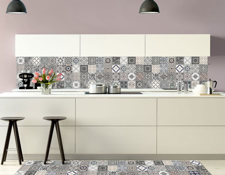 Azulejos Vintage πλάτη προστασίας τοίχων κουζίνας και μπάνιου (67321)