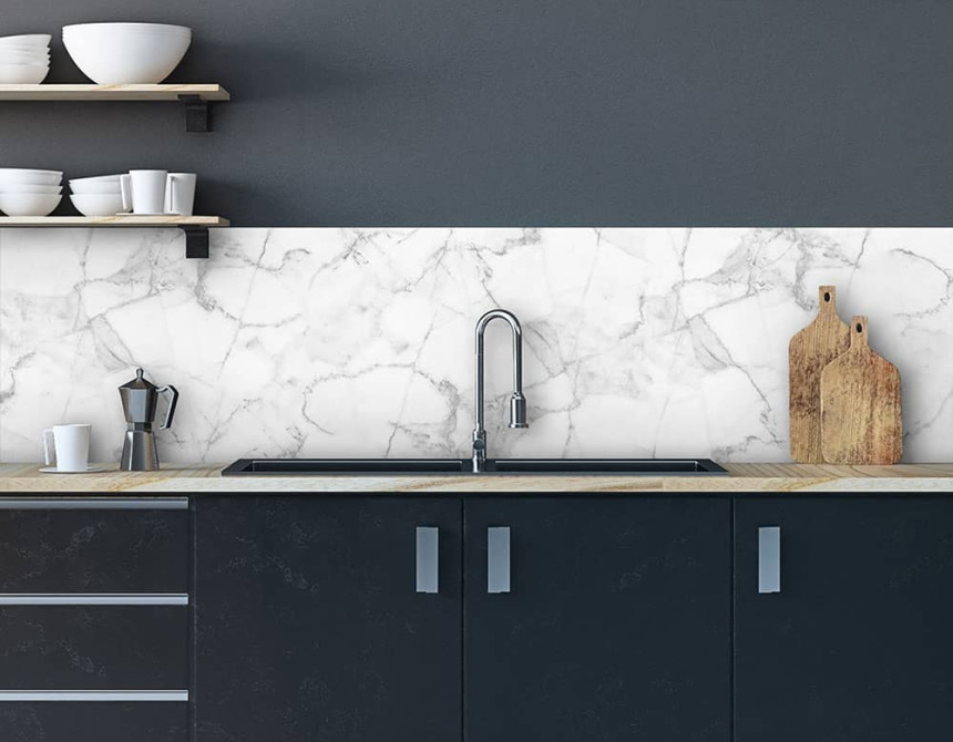 White Marble πλάτη προστασίας τοίχων κουζίνας και μπάνιου (67323)