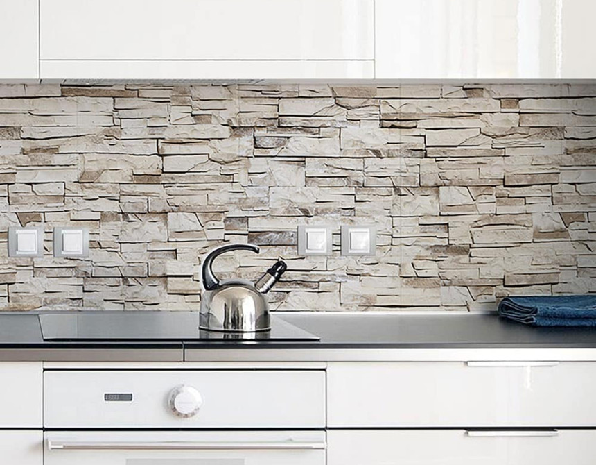 Beige Stones XL πλάτη προστασίας τοίχων κουζίνας και μπάνιου (67603)