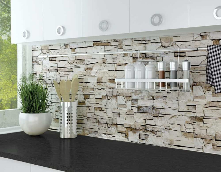 Beige Stones XL πλάτη προστασίας τοίχων κουζίνας και μπάνιου (67603)