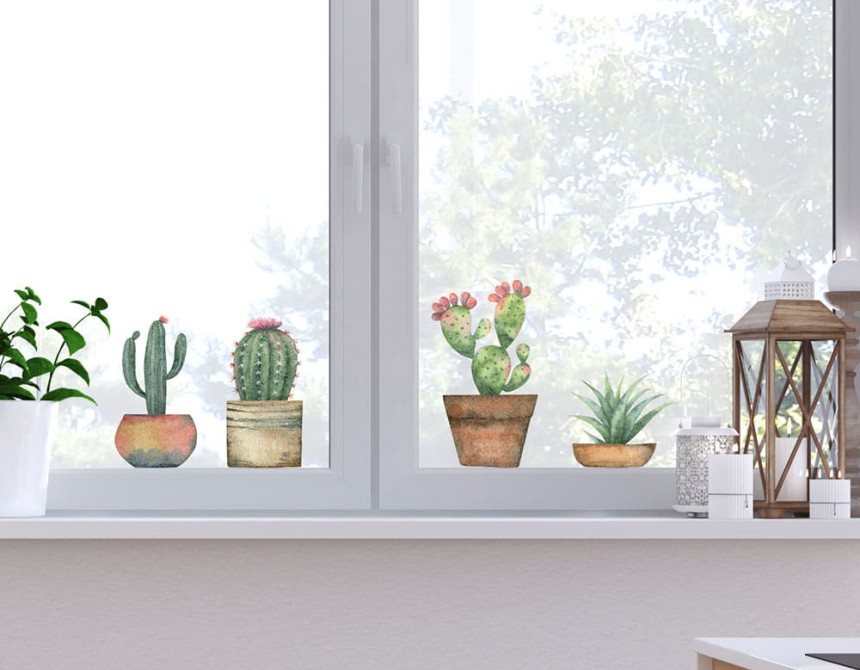 Cactus αυτοκόλλητα βινυλίου για τζάμι S (69001)