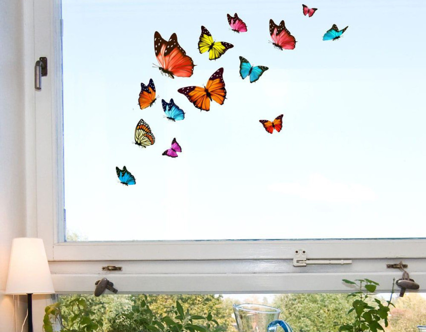 Butterflies αυτοκόλλητα βινυλίου για τζάμι S (69002)
