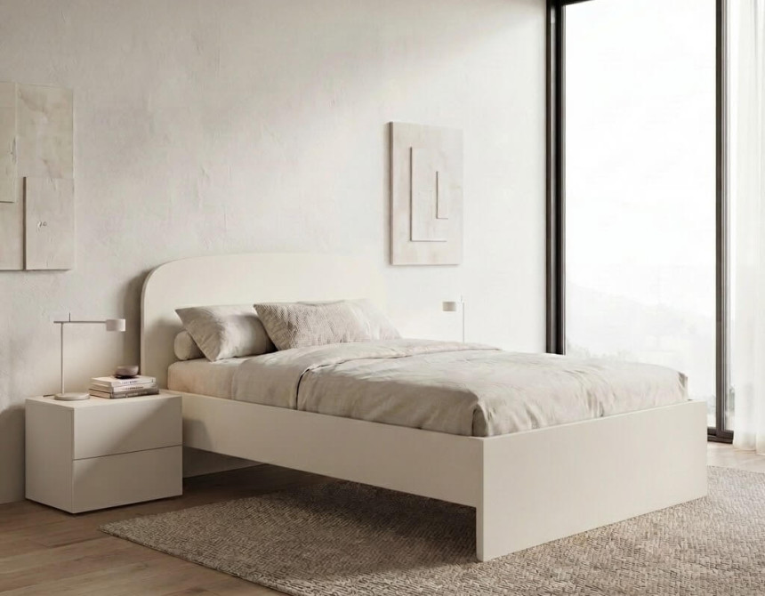 Ημίδιπλο Κρεβάτι Διώνη (για στρώμα 100x200cm) off white