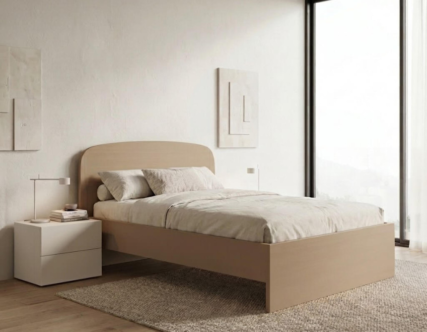 Ημίδιπλο Κρεβάτι Διώνη (για στρώμα 100x200cm) Cappuccino