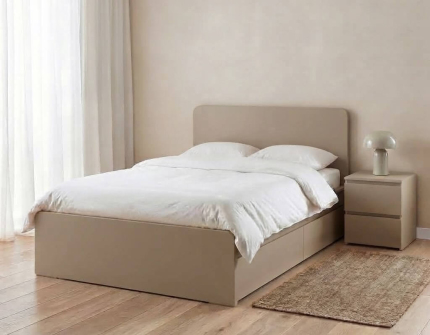 Ημίδιπλο Κρεβάτι NEST (για στρώμα 100x200cm) Cappuccino