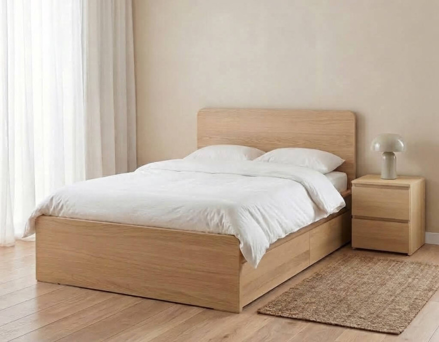 Ημίδιπλο Κρεβάτι NEST (για στρώμα 100x200cm) Φυσικό