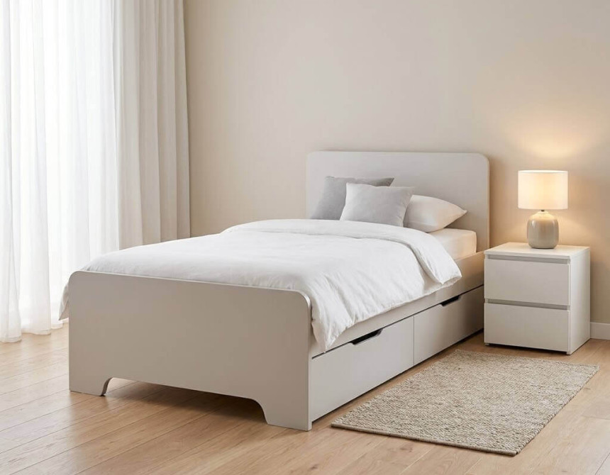 Κρεβάτι Ηλέκτρα Μονό Ξύλο για στρώμα 90x190cm