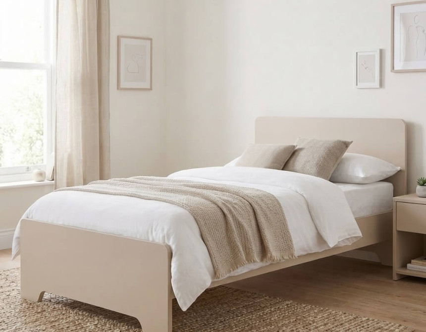 Κρεβάτι Ηλέκτρα Ξύλο Λάκα για στρώμα 90x190cm