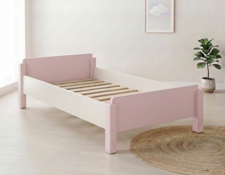 Κρεβάτι νηπίων στοιβαζόμενο για στρώμα 60x120cm  Ροζ