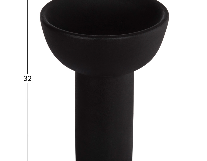 ΕΠΙΤΡΑΠΕΖΙΟ ΚΕΡΑΜΙΚΟ ΔΙΑΚΟΣΜΗΤΙΚΟ GLAΖΕ HM4602.02 ΜΑΥΡΟ ΜΑΤ Φ23,5x33Υεκ