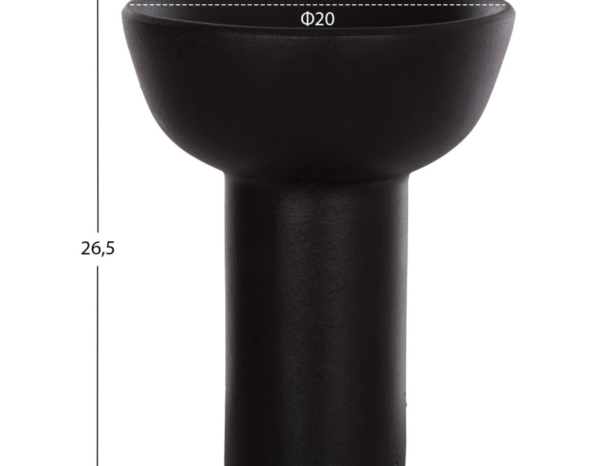 ΕΠΙΤΡΑΠΕΖΙΟ ΚΕΡΑΜΙΚΟ ΔΙΑΚΟΣΜΗΤΙΚΟ GLAΖΕ HM4603.02 ΜΑΥΡΟ ΜΑΤ Φ20.5x26.5Υεκ
