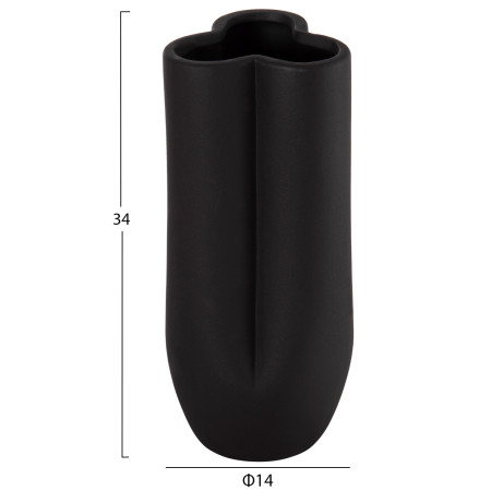 ΕΠΙΤΡΑΠΕΖΙΟ ΚΕΡΑΜΙΚΟ ΔΙΑΚΟΣΜΗΤΙΚΟ GLAΖΕ HM4611.02 ΜΑΥΡΟ ΜΑΤ Φ15,5x33,5Υεκ