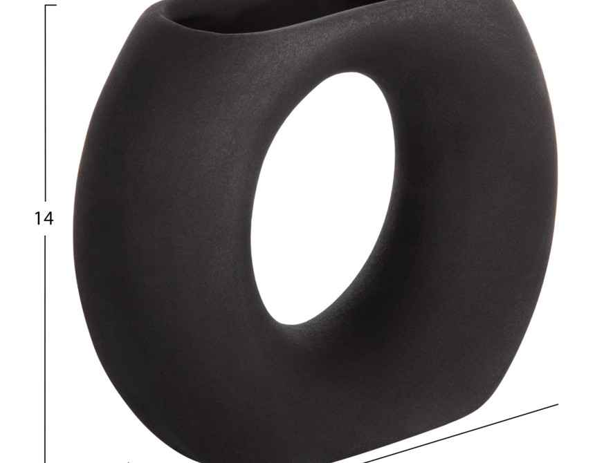 ΕΠΙΤΡΑΠΕΖΙΟ ΚΕΡΑΜΙΚΟ ΔΙΑΚΟΣΜΗΤΙΚΟ ELLIPTO HM4646.02 ΜΑΥΡΟ ΜΑΤ 18x6,5x14Υεκ