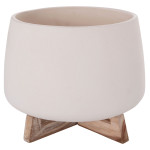 ΓΛΑΣΤΡΑ ΕΣ.ΧΩΡΟΥ FRELLO HM4674.02L ΛΕΥΚΟ FIBER CEMENT--TEAK ΒΑΣΗ 29x29x23,5Υεκ.