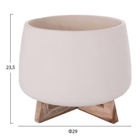 ΓΛΑΣΤΡΑ ΕΣ.ΧΩΡΟΥ FRELLO HM4674.02L ΛΕΥΚΟ FIBER CEMENT--TEAK ΒΑΣΗ 29x29x23,5Υεκ.