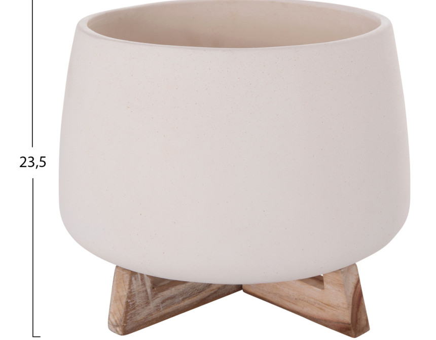 ΓΛΑΣΤΡΑ ΕΣ.ΧΩΡΟΥ FRELLO HM4674.02L ΛΕΥΚΟ FIBER CEMENT--TEAK ΒΑΣΗ 29x29x23,5Υεκ.