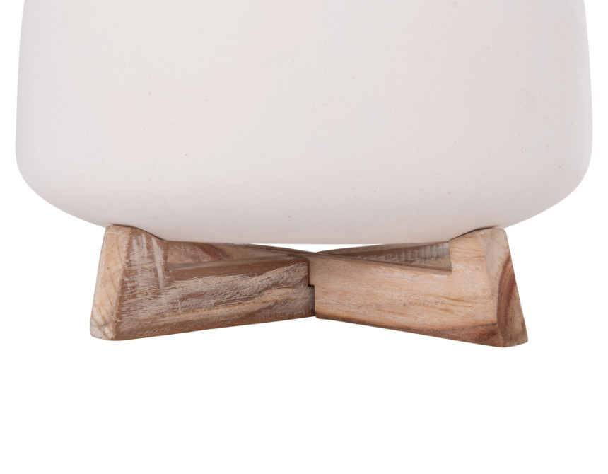 ΓΛΑΣΤΡΑ ΕΣ.ΧΩΡΟΥ FRELLO HM4674.02L ΛΕΥΚΟ FIBER CEMENT--TEAK ΒΑΣΗ 29x29x23,5Υεκ.
