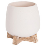 ΓΛΑΣΤΡΑ ΕΣ.ΧΩΡΟΥ FRELLO HM4674.02S ΛΕΥΚΟ FIBER CEMENT--TEAK ΒΑΣΗ 14,5x14,5x16Υεκ.