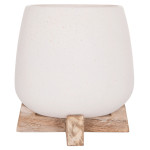 ΓΛΑΣΤΡΑ ΕΣ.ΧΩΡΟΥ FRELLO HM4674.02S ΛΕΥΚΟ FIBER CEMENT--TEAK ΒΑΣΗ 14,5x14,5x16Υεκ.