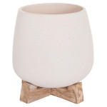 ΓΛΑΣΤΡΑ ΕΣ.ΧΩΡΟΥ FRELLO HM4674.02S ΛΕΥΚΟ FIBER CEMENT--TEAK ΒΑΣΗ 14,5x14,5x16Υεκ.
