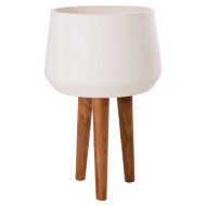 ΓΛΑΣΤΡΑ ΕΣΩΤ.ΧΩΡΟΥ QUAN HM4680.02L FIBER CEMENT ΛΕΥΚΟ--ΒΑΣΗ TEAK Φ40x85Υεκ