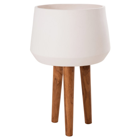 ΓΛΑΣΤΡΑ ΕΣΩΤ.ΧΩΡΟΥ QUAN HM4680.02L FIBER CEMENT ΛΕΥΚΟ--ΒΑΣΗ TEAK Φ40x85Υεκ