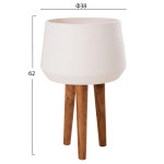 ΓΛΑΣΤΡΑ ΕΣΩΤ.ΧΩΡΟΥ QUAN HM4680.02L FIBER CEMENT ΛΕΥΚΟ--ΒΑΣΗ TEAK Φ40x85Υεκ